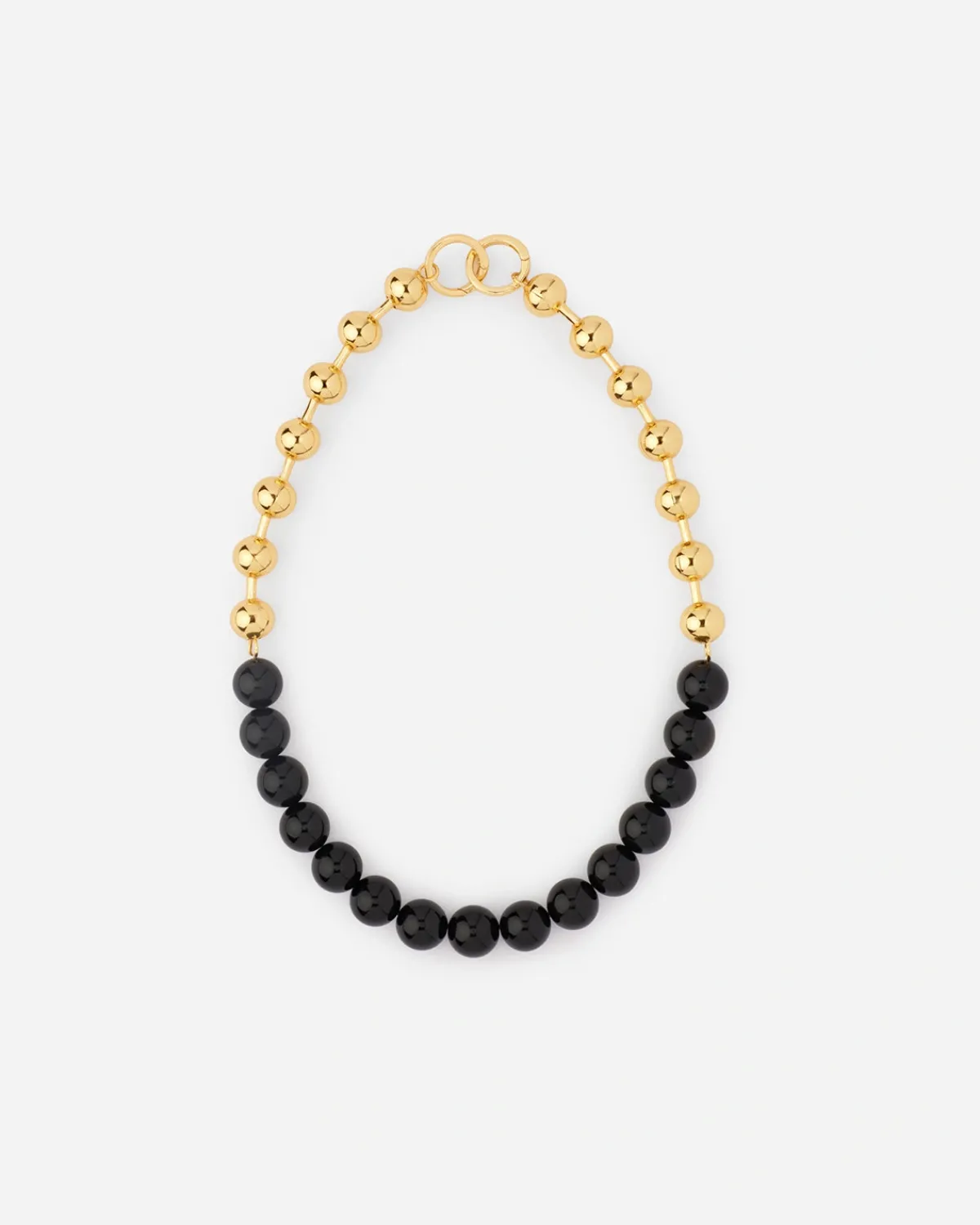 CRYSTAL PEARL HALSKÆDE - SORT AGAT<Randers Outlet